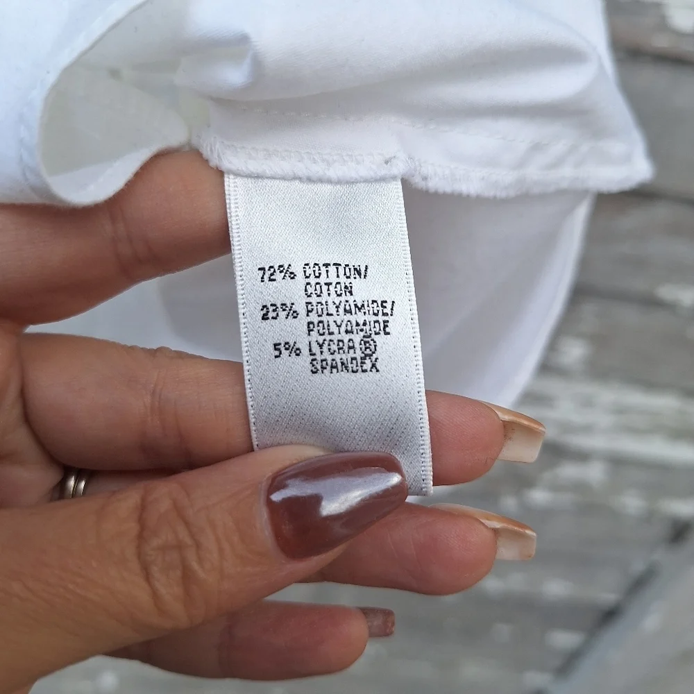 Lafayette 148 New York White Button-Down Shirt Size 16 - Picture 6 of 6